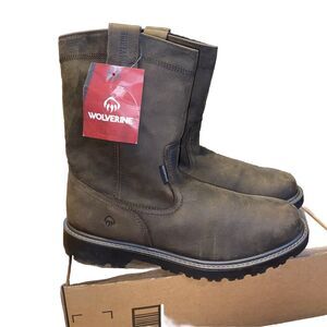 Wolverine Leather Waterproof Boots Size 13ew Mens Brown Soft Toe